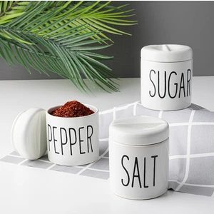 3 Lü Beyaz Porselen Baharatlık Baharat Takımı Seti