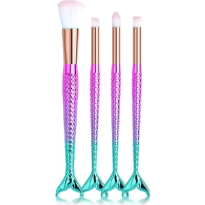 4'lü Balık Makyaj Fırça Seti Pembe&mavi