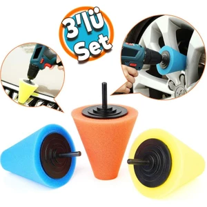 Pasta Cila Polisaj Süngeri Parlatma Pedi Seti 115 mm ( 3 Parça)