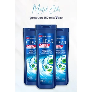 Men Kepeğe Karşı Etkili Şampuan Ferahlatıcı Mentol Etkisi 350 ml x 3 Adet