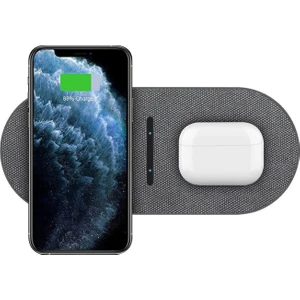 Samsung-Iphone-Apple Watch-Airpods ile Uyumlu 15W 2in1 Kablosuz Hızlı Şarj Standı