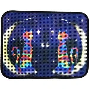 Elekli Desenli Kedi Tuvalet Önü Paspası 60 x 45 cm Ay-Yıldız