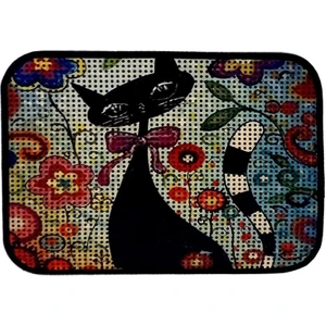 Miapet Elekli Desenli Kedi Tuvalet Önü Paspası 60 x 45 cm Çiçekler