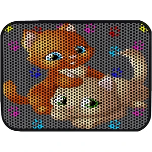 Elekli Desenli Kedi Tuvalet Önü Paspası 60 x 45 cm Pati Kediler