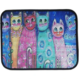 Elekli Desenli Kedi Tuvalet Önü Paspası 60 x 45 cm Altı Kedi