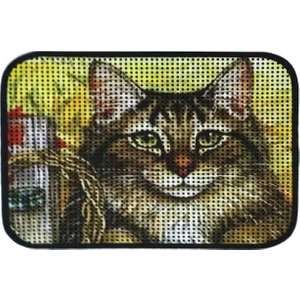 Elekli Desenli Kedi Tuvalet Önü Paspası 60 x 45 cm Bahar