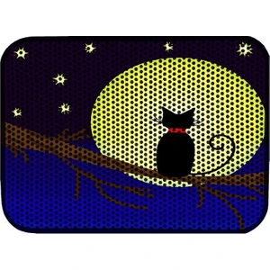Elekli Desenli Kedi Tuvalet Önü Paspası 60 x 45 cm Moon