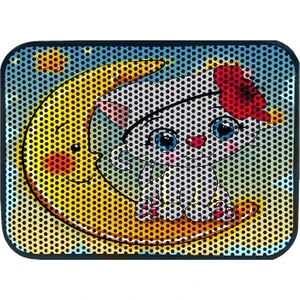 Miapet Elekli Desenli Kedi Tuvalet Önü Paspası 60 x 45 cm Grandpa Moon