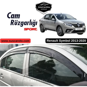 ŞüsCarOto Aksesuar Renault Symbol 2013-2020 Uyumlu Mugen Cam Rüzgarlığı Seti Piano Black 4'lü Ithal