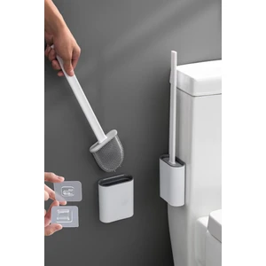 Silikon Tuvalet Fırçası | Bükülebilir Pratik Silikon Wc Klozet Fırçası Banyo Seti