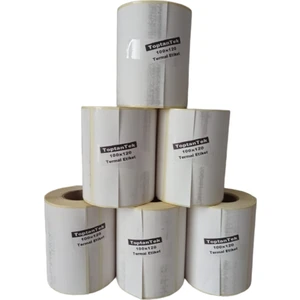 100 x 120 + 6 Termal Etiket G.100 mm Y.120 mm Bir Rulo 250 Adet
