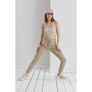 Thin Shop Jogger Eşofman Altı Vizon Renk Kadın Giyim Cepli Rahat Kesim