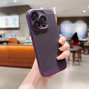 Case 4U Apple iPhone 13 Kılıf Rubber Delikli Hava Alan Mat Silikon Arka Kapak Mor