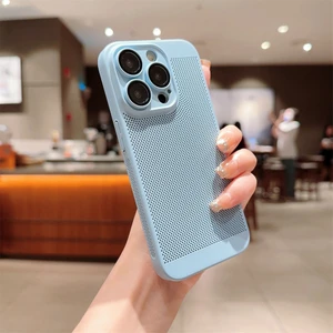 Case 4U Apple iPhone 14 Pro Max Kılıf Rubber Delikli Hava Alan Mat Silikon Arka Kapak Turkuaz