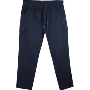 Maruf Shop Kargo Cepli Büyük Beden Gabardin Pantolon Lacivert