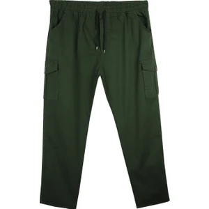 Maruf Shop Kargo Cepli Büyük Beden Gabardin Pantolon Yeşil