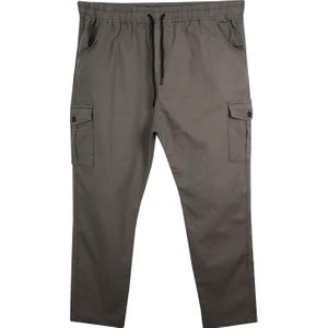 Maruf Shop Kargo Cepli Büyük Beden Gabardin Pantolon Toprak