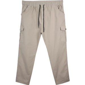 Maruf Shop Kargo Cepli Büyük Beden Gabardin Pantolon Taş