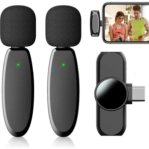 MTK Moveteck L15 Type-C Wireless Android (Kablosuz Mikrofon) Youtube Tiktok Yayın Kablosuz Dijital Yaka Mikrofonu Enstrüman Video Kaydı