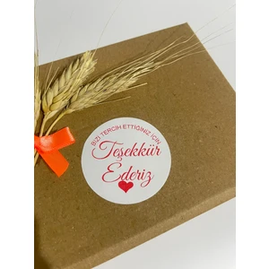 Butik Sosyetik Bizi Tercih Ettiğiniz Için Teşekkür Ederiz Kalpli Yuvarlak Yapışkanlı Etiket 4 x 4 cm 120 Adet