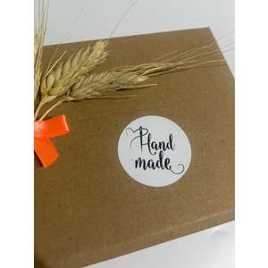 Butik Sosyetik Hand Made Siyah Yazılı Yuvarlak Yapışkanlı Etiket 4 x 4 cm 120 Adet