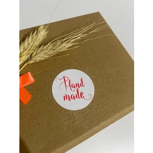 Butik Sosyetik Hand Made Kalpli Yuvarlak Yapışkanlı Etiket 5 x 5 cm 100 Adet