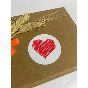 Butik Sosyetik Kalp Çizim Yuvarlak Yapışkanlı Etiket 3 x 3 cm 150 Adet