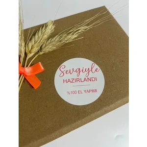 Butik Sosyetik Sevgiyle Hazırlandı Yuvarlak Yapışkanlı Etiket 4 x 4 cm 120 Adet