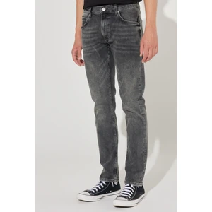 Luke Slim Fit Dar Kesim Normal Bel Açık Gri Esnek Jean Kot Pantolon