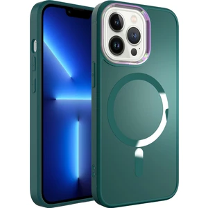 Kny Apple iPhone 12 Pro Max Kılıf Renkli Kamera Çerçeveli Magsafeli Parlak Stil Kapak