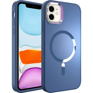 Kny Apple iPhone 11 Kılıf Renkli Kamera Çerçeveli Magsafeli Parlak Stil Kapak