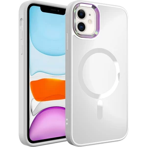 Kny Apple iPhone 11 Kılıf Renkli Kamera Çerçeveli Magsafeli Parlak Stil Kapak