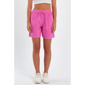 Cool Tarz Kadın Fuşya Rahat Kesim Keten Şort