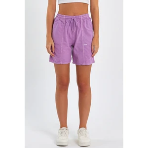 Tarz Cool Kadın Açık Lila Rahat Kesim Keten Şort