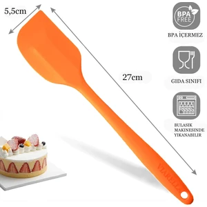 Silikon Spatula Büyük Boy Yanmaz Yapışmaz Çizmez Turuncu