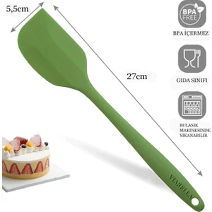 Silikon Spatula Büyük Boy Yanmaz Yapışmaz Çizmez Yeşil
