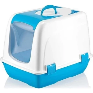 Pet Pretty Kapalı Kedi Tuvaleti 37X40X40 cm Mavi