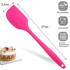 Silikon Spatula Büyük Boy Yanmaz Yapışmaz Çizmez Fuşya