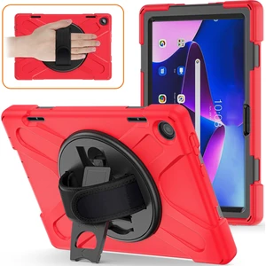 Lenovo Tab M10 10.1 3rd Gen Için Deri Tablet Kılıfı - Kırmızı (Yurt Dışından)