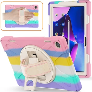 Lenovo Tab M10 10.1 3rd Gen Için Deri Tablet Kılıfı - Pembe (Yurt Dışından)