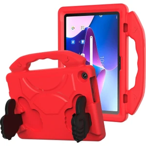 Lenovo Tab M10 3rd Gen 10.1 TB-328 Için Deri Tablet Kılıfı - Kırmızı (Yurt Dışından)