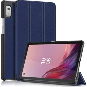 Lenovo Tab M9 TB-310FU Için Deri Tablet Kılıfı - Koyu Mavi (Yurt Dışından)