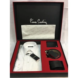 Pierre Cardin  Pierre Cardin 4'lü Gömlek Kemer Cüzdan Kravat Damat Seti 03