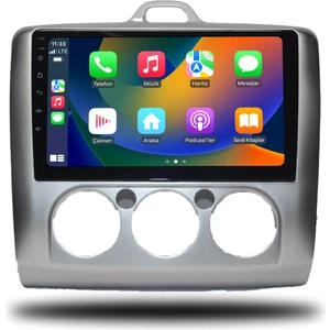Ford Focus 2 Android Carplay Multimedya 2007-2011 Manuel Klima 2gb Ram + 32GB Hafıza + 4 Çekirdek