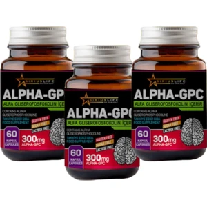 Sirius Alpha Gpc L-Alfa Gliseril Fosforilkolin 300 Mg 60 Kapsül x 3 Adet ( Hafıza Zihin Açıcı )
