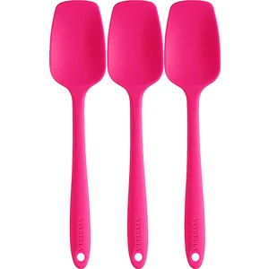Silikon Kaşık Seti Büyük Boy Yanmaz Yapışmaz Çizmez Fuşya 3'lü