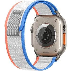 Apple Watch 42-44-45-49MM Krd-27 Trıal Çift Renkli Beyaz Kordon