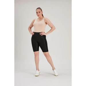 Thin Shop Büyük Beden Biker Siyah Tayt - Toparlayıcı Şort Tayt -Sıkılaştırıcı Spor Tayt - Yüksek Bel Spor Tayt