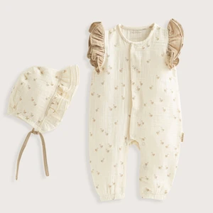 Little Swan Yenidoğan Fırfırlı Tulum&şapka Set Ekru