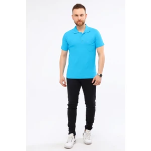 Çamdalı Iş Elbiseleri Polo Yaka T-Shirt Turkuaz Kısa Kollu Pike Örme Iş Tişörtü